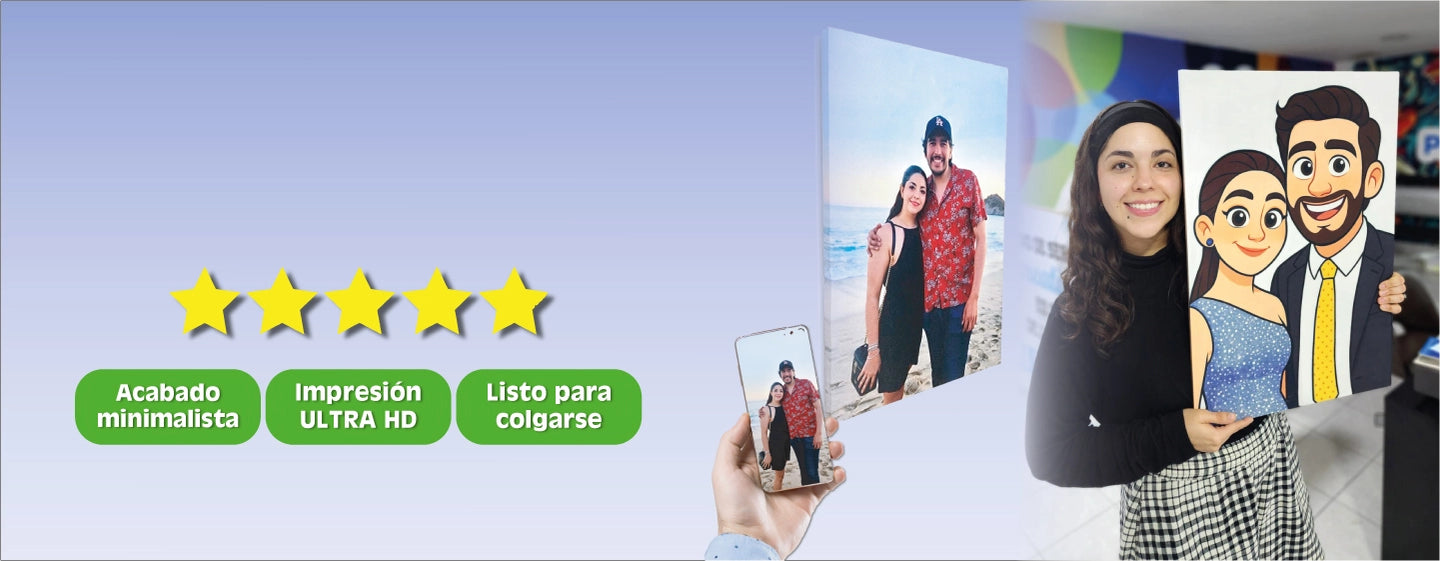 Convierte tus fotos favoritas en cuadros personalizados.